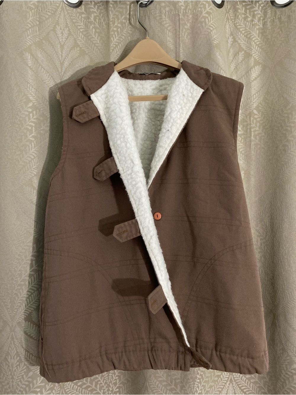 Women’s Brown Sherpa-Lined Vest